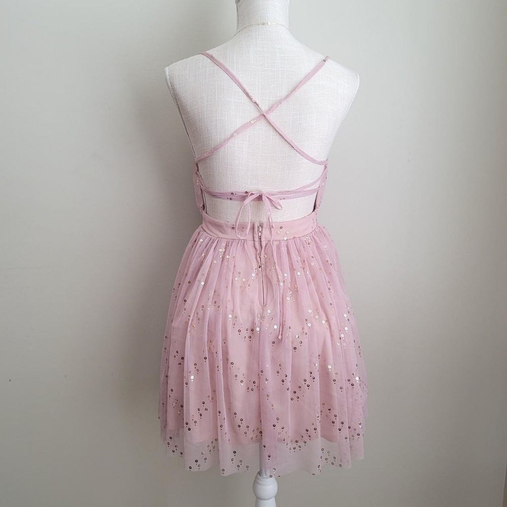 Beatiful Pink Tulle Dress with Champage Sparkles - Picture 2 of 4